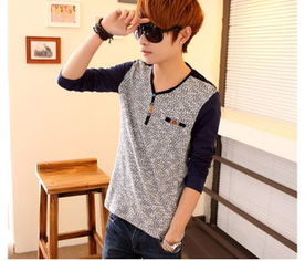 青春潮流新風尚 2014春季青少年男士韓版長袖T恤穿搭指南
