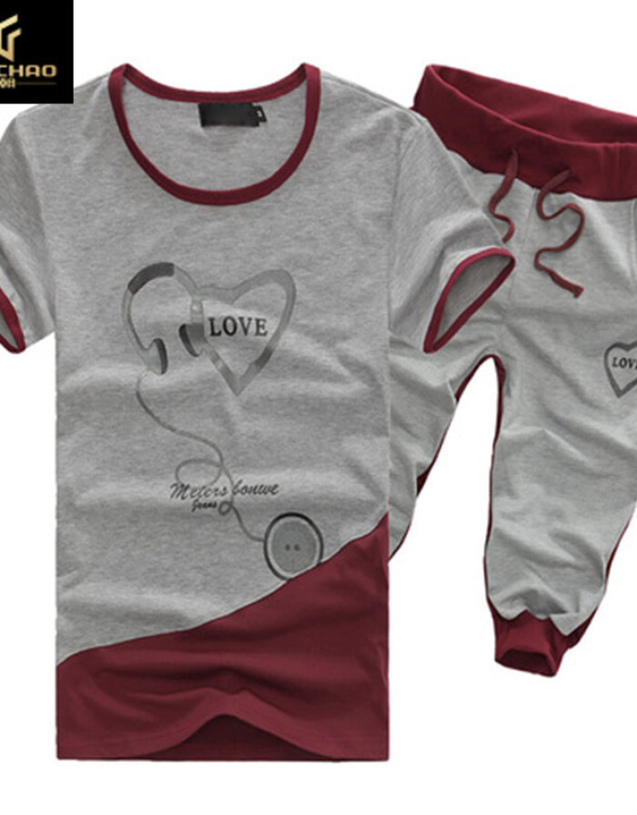 夏季活力新風尚 C2潮潮2016男士短袖T恤運動套裝引領青少年休閑潮流